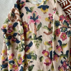Sezane Orphee Floral Patterned Sweater